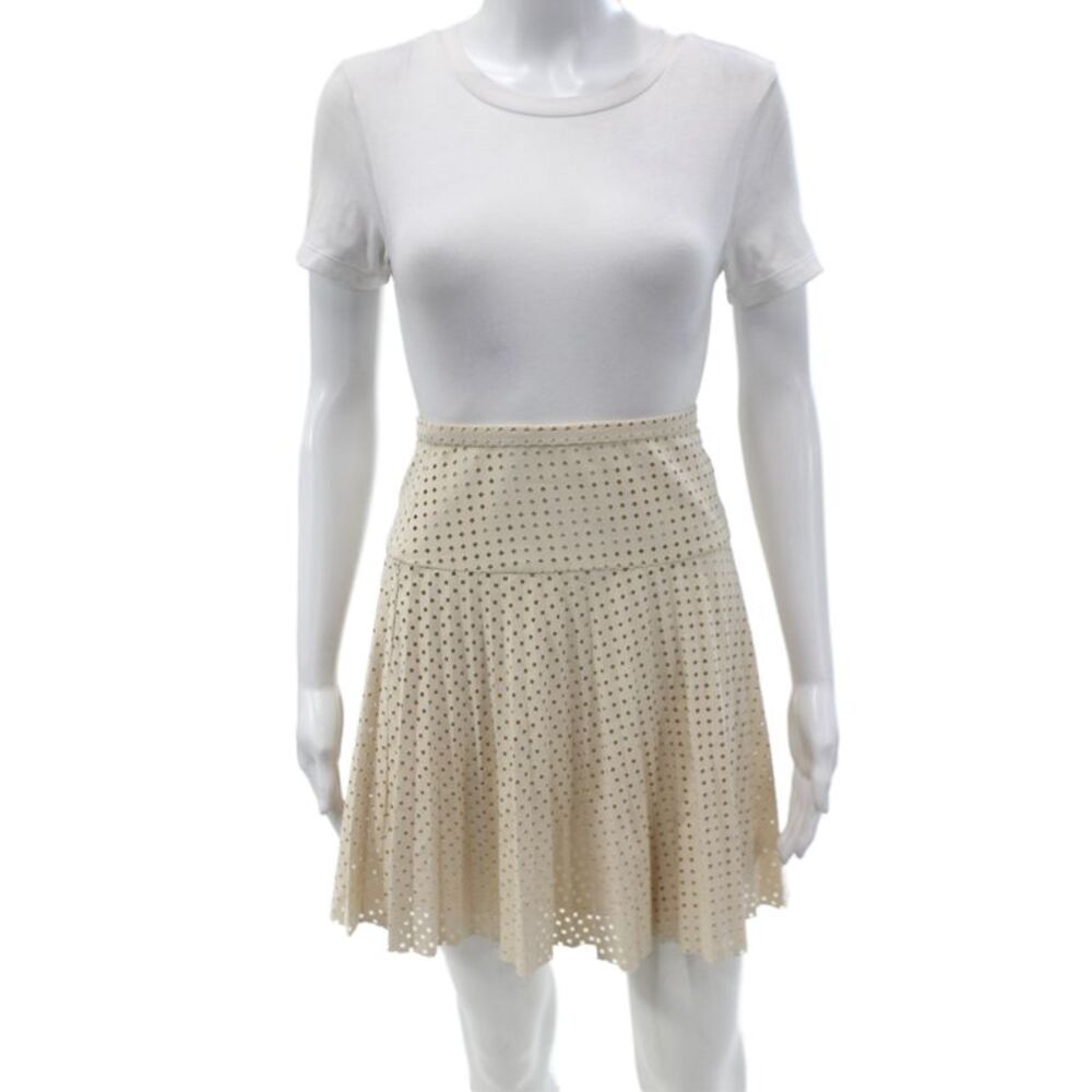 J Crew Womens Ivory Argyle Mini Skirt Zip Preppy Size 6